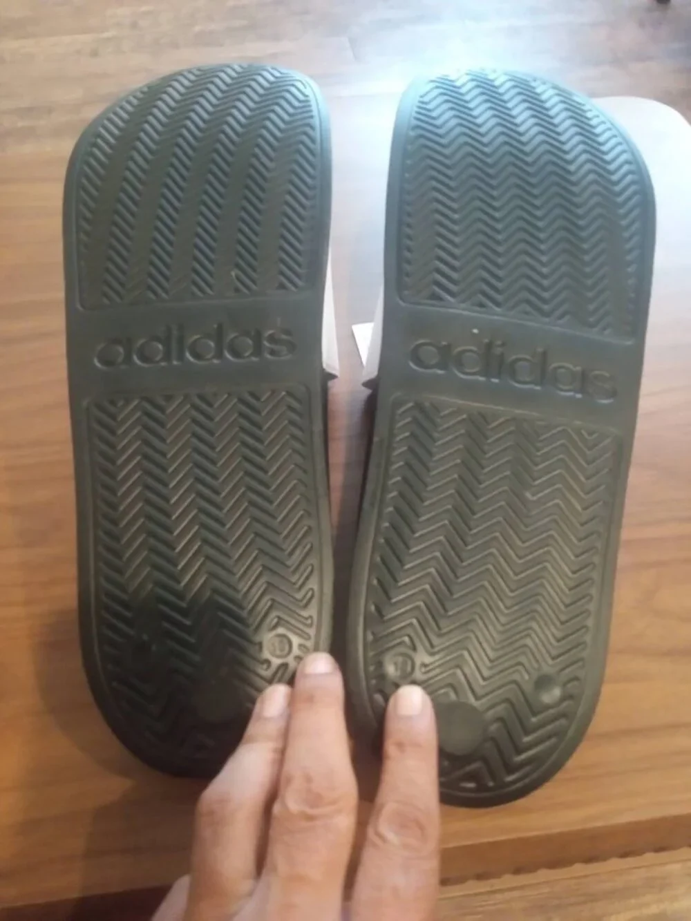 Adidas Mens Adilette Shower Size 18 BLK/WHT Athletic Cloudfoam Slide New Size 18